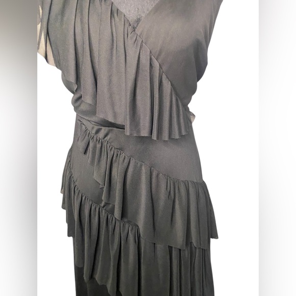 Torrid Midi Mesh Ruffle Surplice Dress - Picture 5 of 13